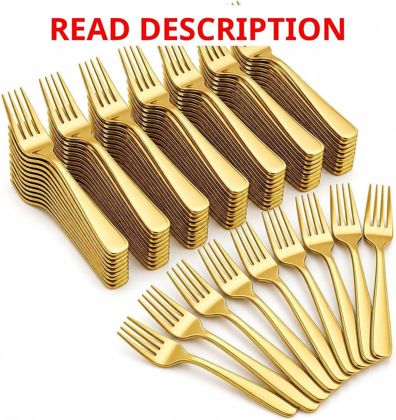 Lamar 200 Pcs Gold Plastic Forks Heavy Duty