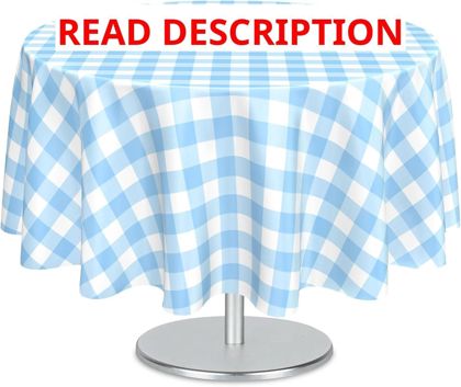 Mulbozy 2 Pcs Light Blue Gingham Tablecloths