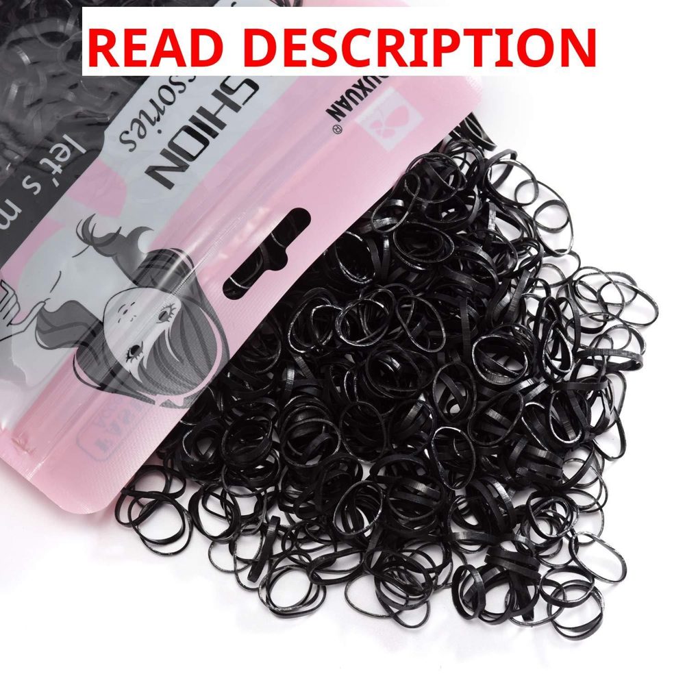 Youxuan 1000-Pack Elastic Hair Ties Black
