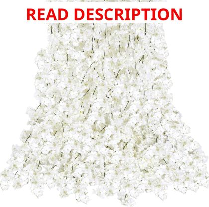 Sggvecsy Cherry Blossom Garland 6 Pack White