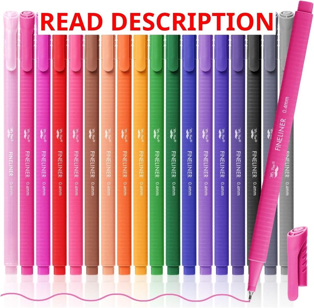 Mr. Pen- Colored Fineliner Pens 18 Pack 0.4mm