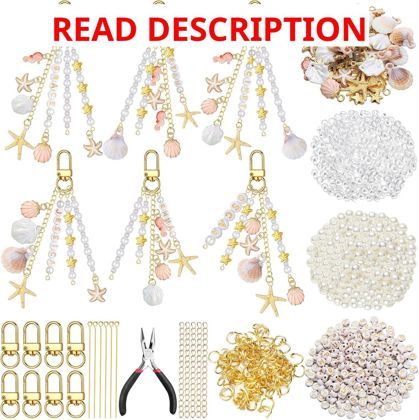 Cunno 776 Pcs Seashell Charms Kit Pink Gold