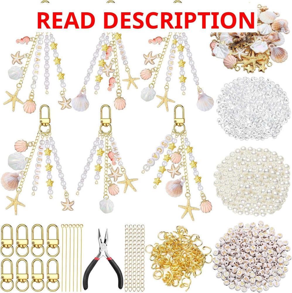 Cunno 776 Pcs Seashell Charms Kit Pink Gold