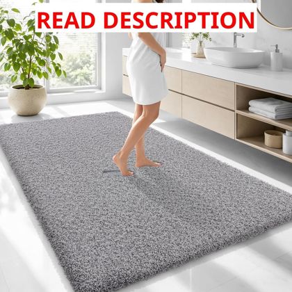 OLANLY Microfiber Bath Rug 70x46 Grey