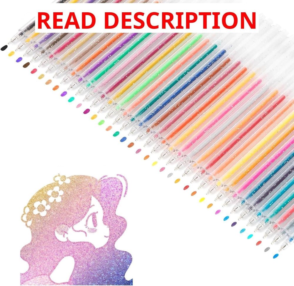 SMOOTHERPRO Glitter Gel Pens 36 Colors 1.0mm