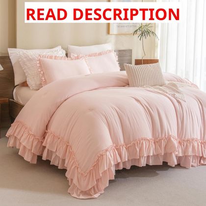 Masaca Blush Ruffle Comforter Set Full