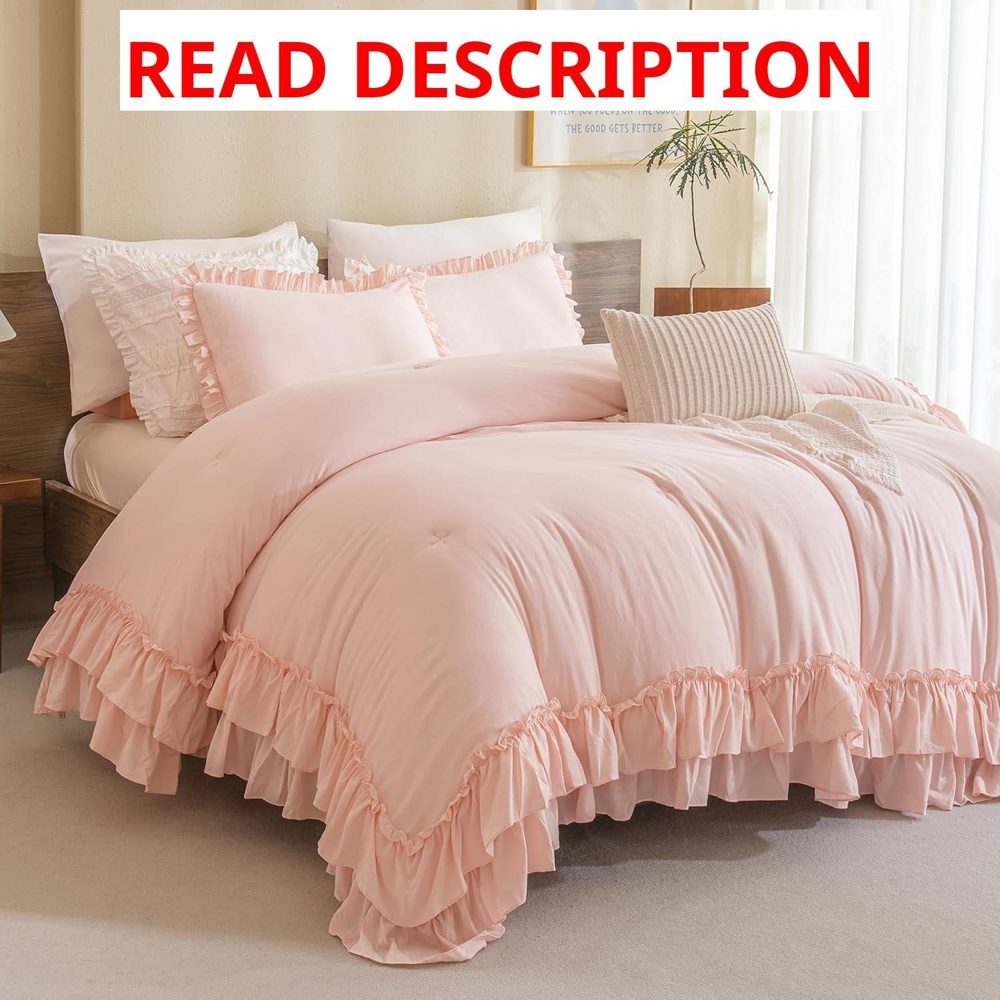 Masaca Blush Ruffle Comforter Set Full