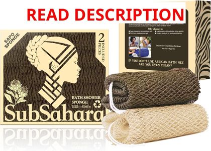 SubSahara African Net Sponge 2 Pack Bath Loofah
