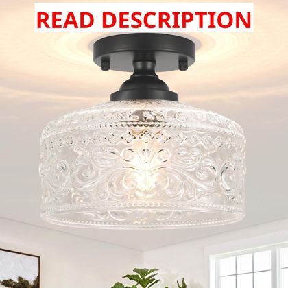 Daunton Small Semi-Flush Ceiling Light Black
