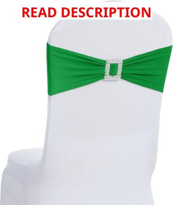 Joccun 60 PCS Spandex Chair Sashes (EmeraId)