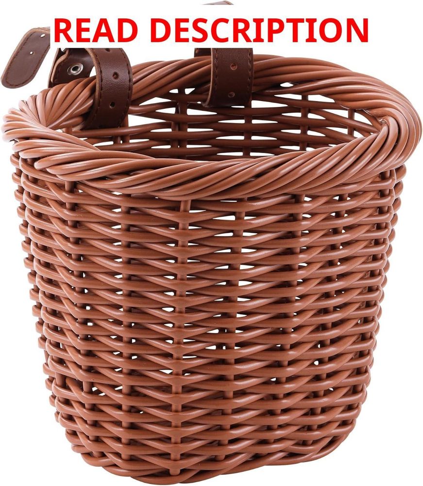 Kids Bike Basket Wicker Front Basket for Kids