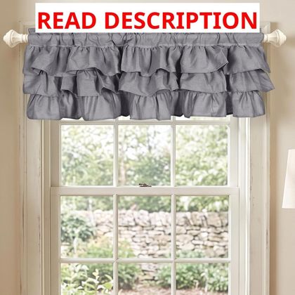 FUANGUI Ruffled Valance Curtain 52"W x 18"L
