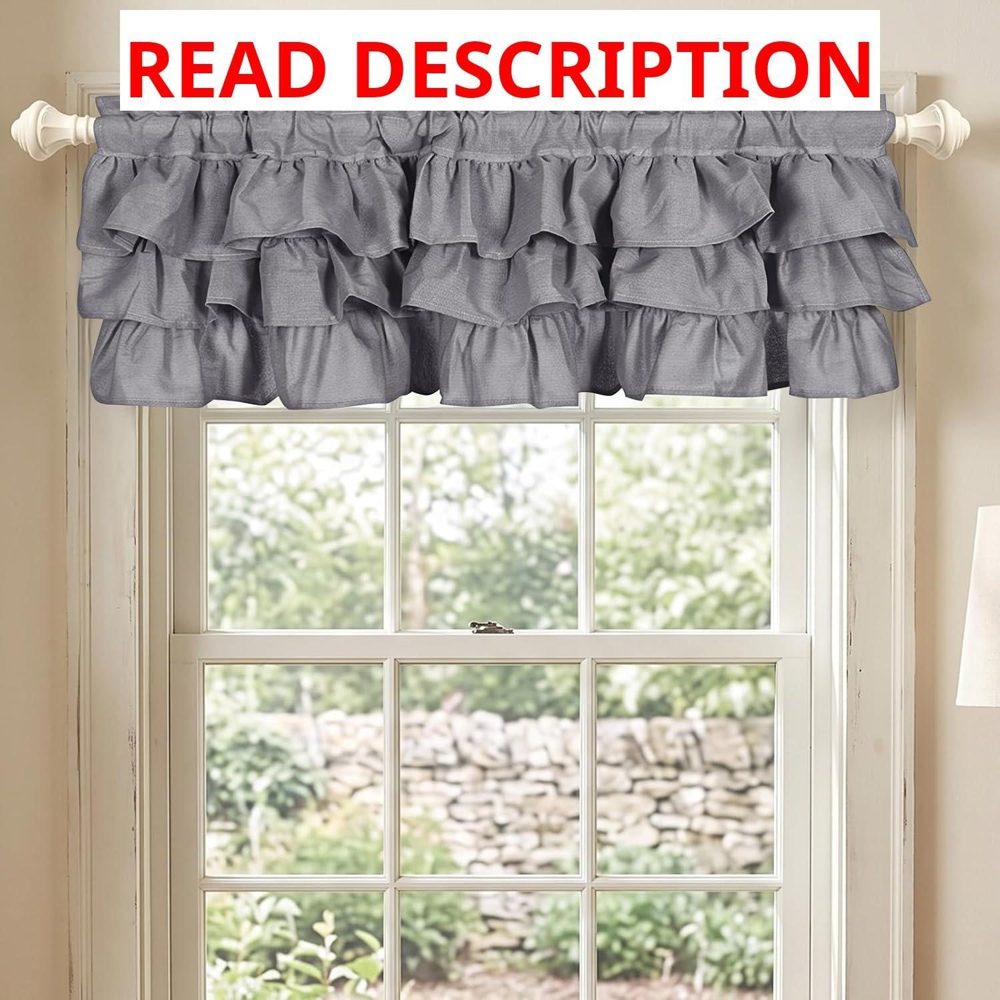 FUANGUI Ruffled Valance Curtain 52"W x 18"L