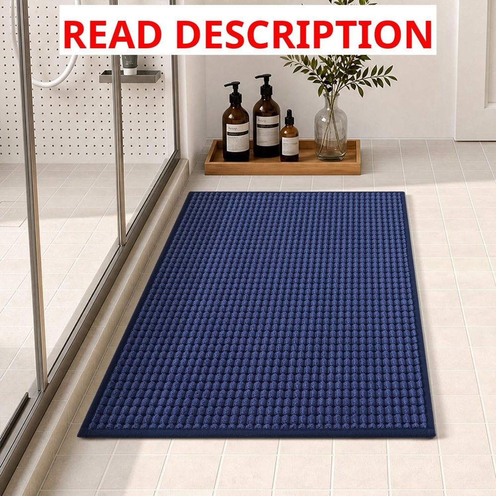 Tchdio Bath Mat Absorbent Non-Slip 16x24