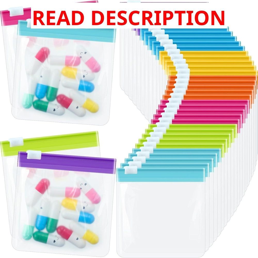 Sherr 35 Pcs Pill Pouch Bags 3x3 Zip