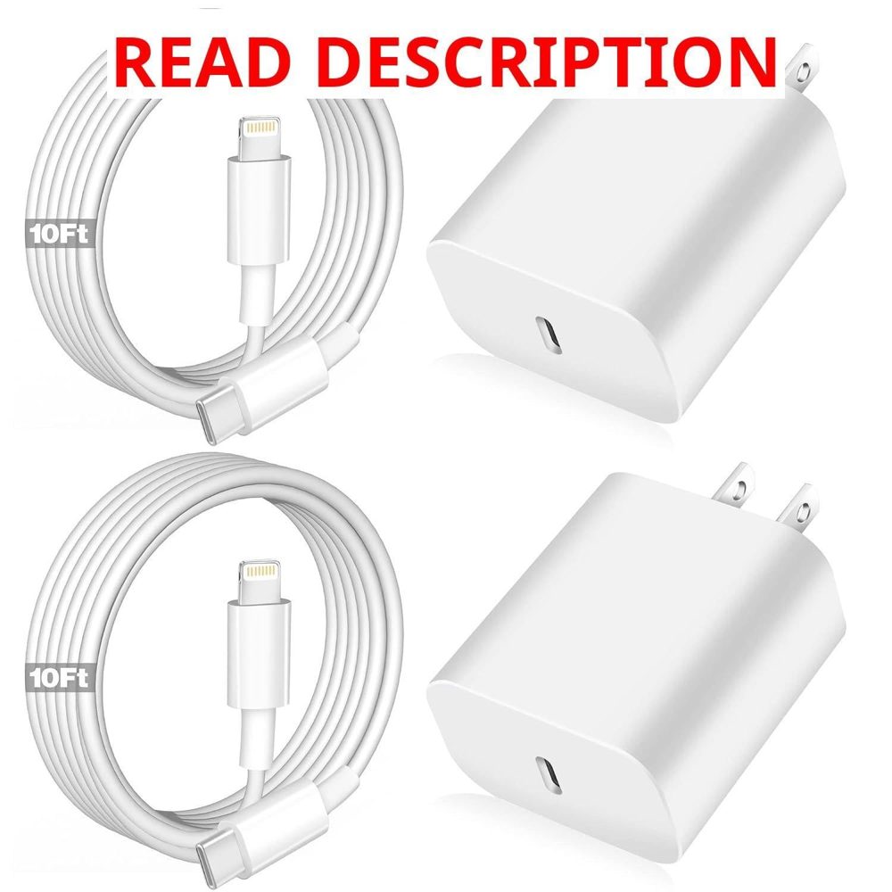 iPhone Fast Charger 2Pack USB C to Lightning