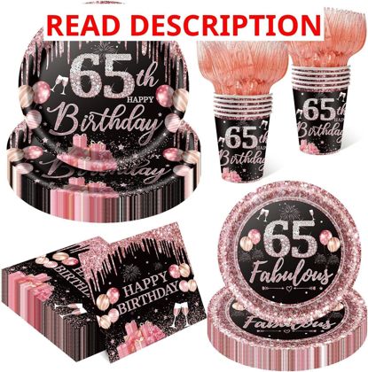 65th Birthday Party Supplies Set for Women