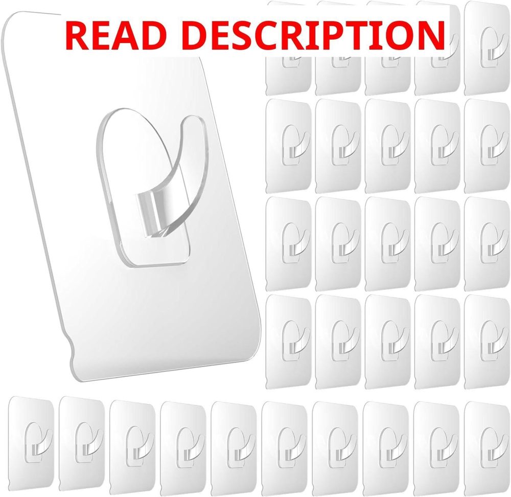 Ninth Five 30Pack Adhesive Hooks for Hanging