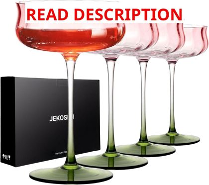 Tulip Series Crystal Martini Glasses 13oz Set4