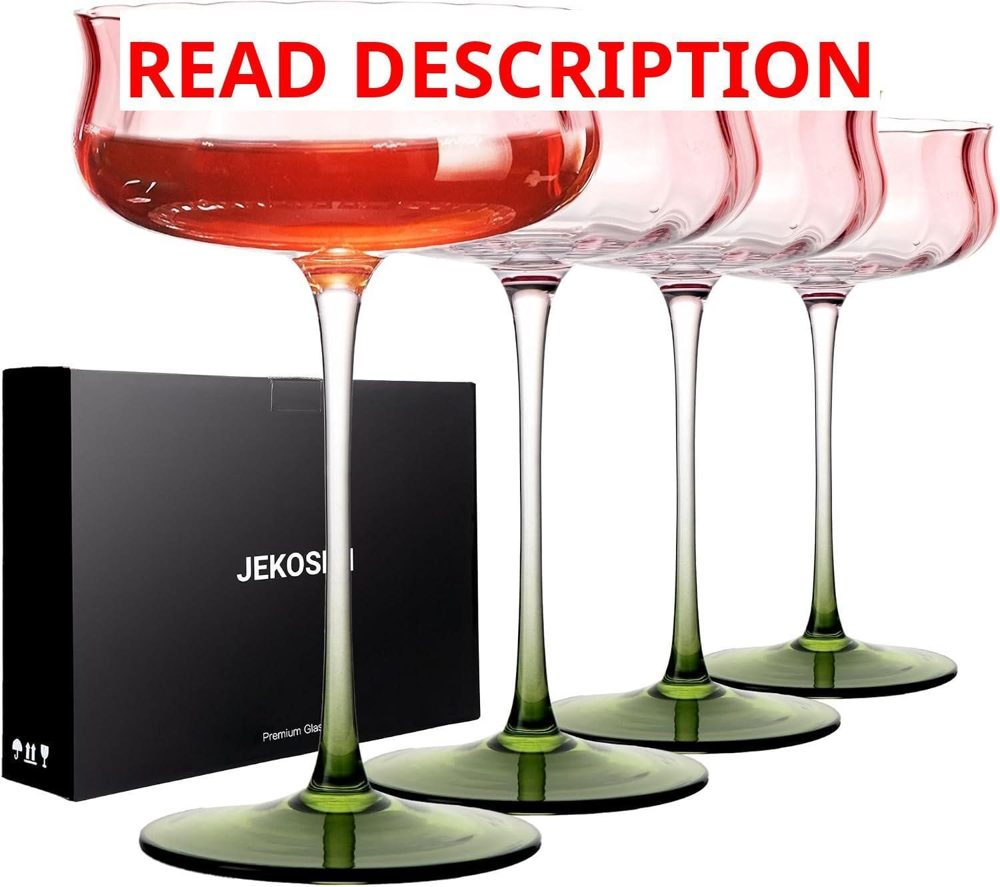 Tulip Series Crystal Martini Glasses 13oz Set4