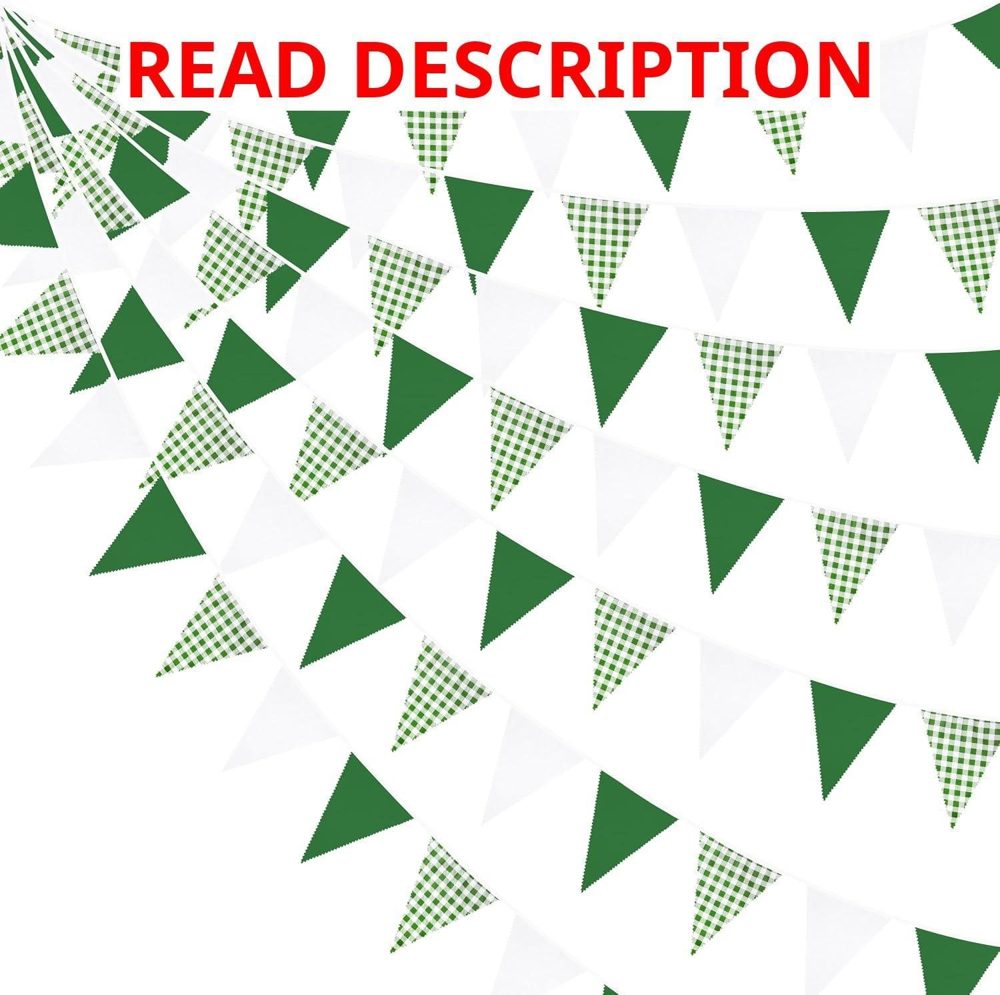 32ft Green Buffalo Plaid Gingham Pennant