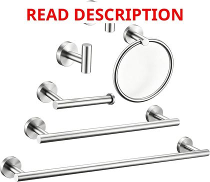 Brushed Nickel Bath Hardware Set: 6pcs