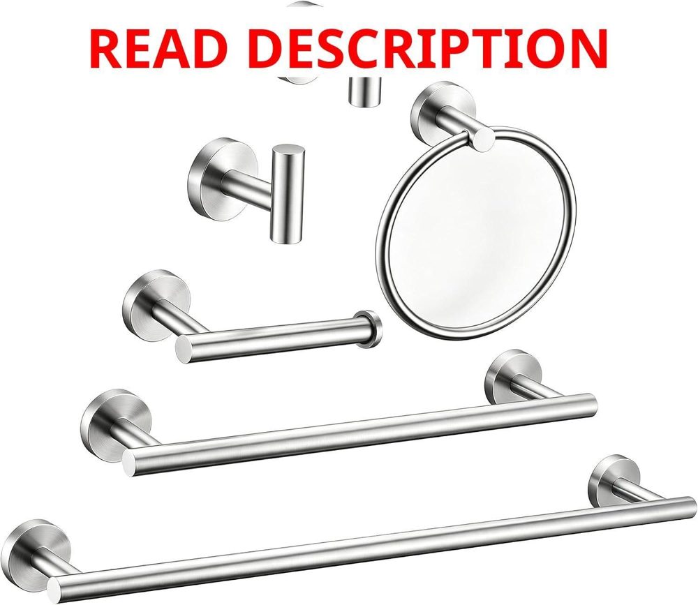 Brushed Nickel Bath Hardware Set: 6pcs