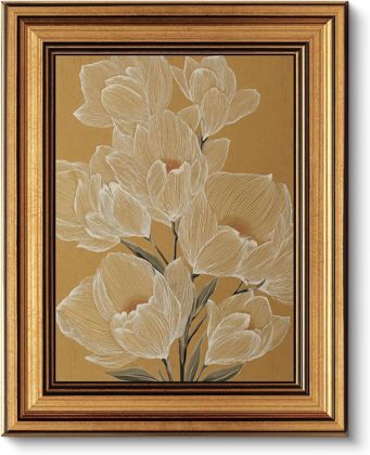 Gold Framed Magnolia Canvas Wall Art 9x11