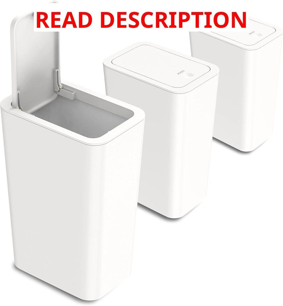 N. NETDOT 3-Pack 10L Trash Can w/ Lid