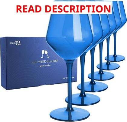 Michley 15oz Colored Glasses Set 6 Blue