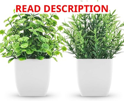 2 Pack Fake Plants - Small Artificial Greenery