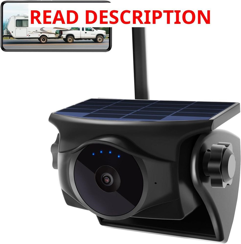 1080P Solar WiFi Backup Camera Night Vision