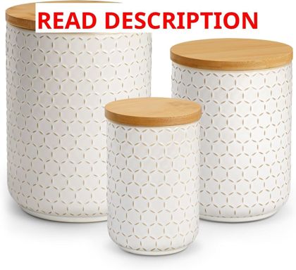 MALACASA LYDIA Ceramic Canisters Set 3pc