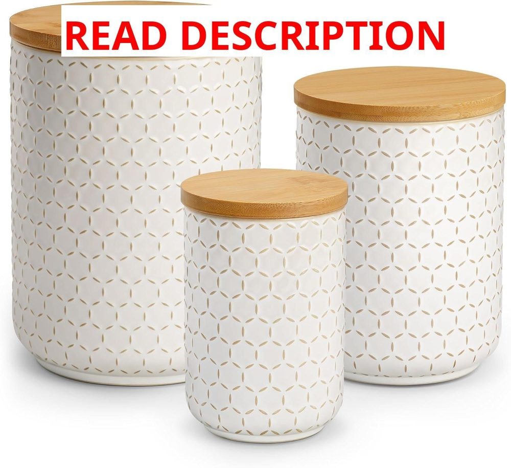 MALACASA LYDIA Ceramic Canisters Set 3pc