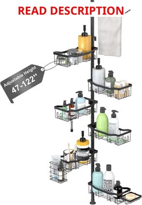 Shower Caddy Corner 6-Tier Rack Black