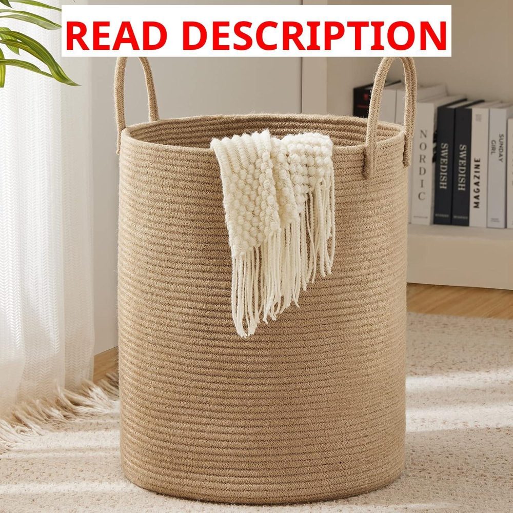 YOUDENOVA Woven Rope Laundry Hamper 72L