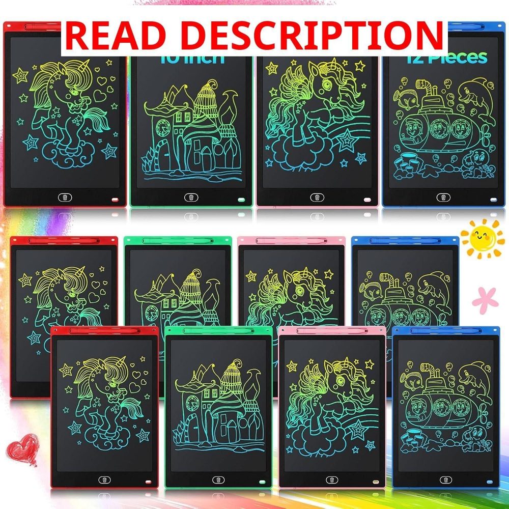 12 Pack LCD Writing Tablet for Kids 10" Pad