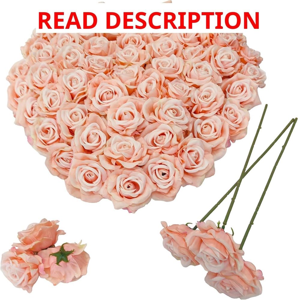 ATFL Satin Rose Flower Heads 48 Silk Roses