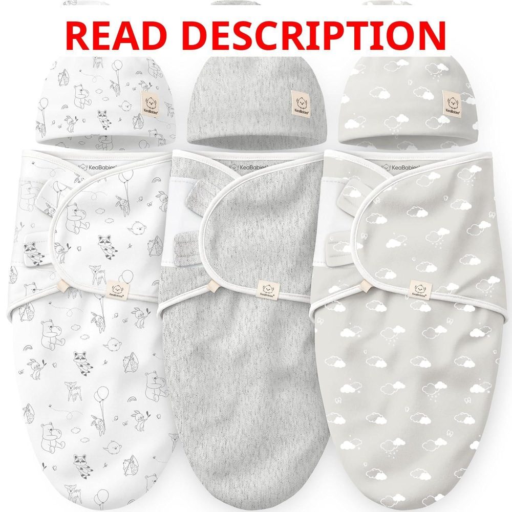 Aspire 3pk Organic Swaddles 0-3M + Hats