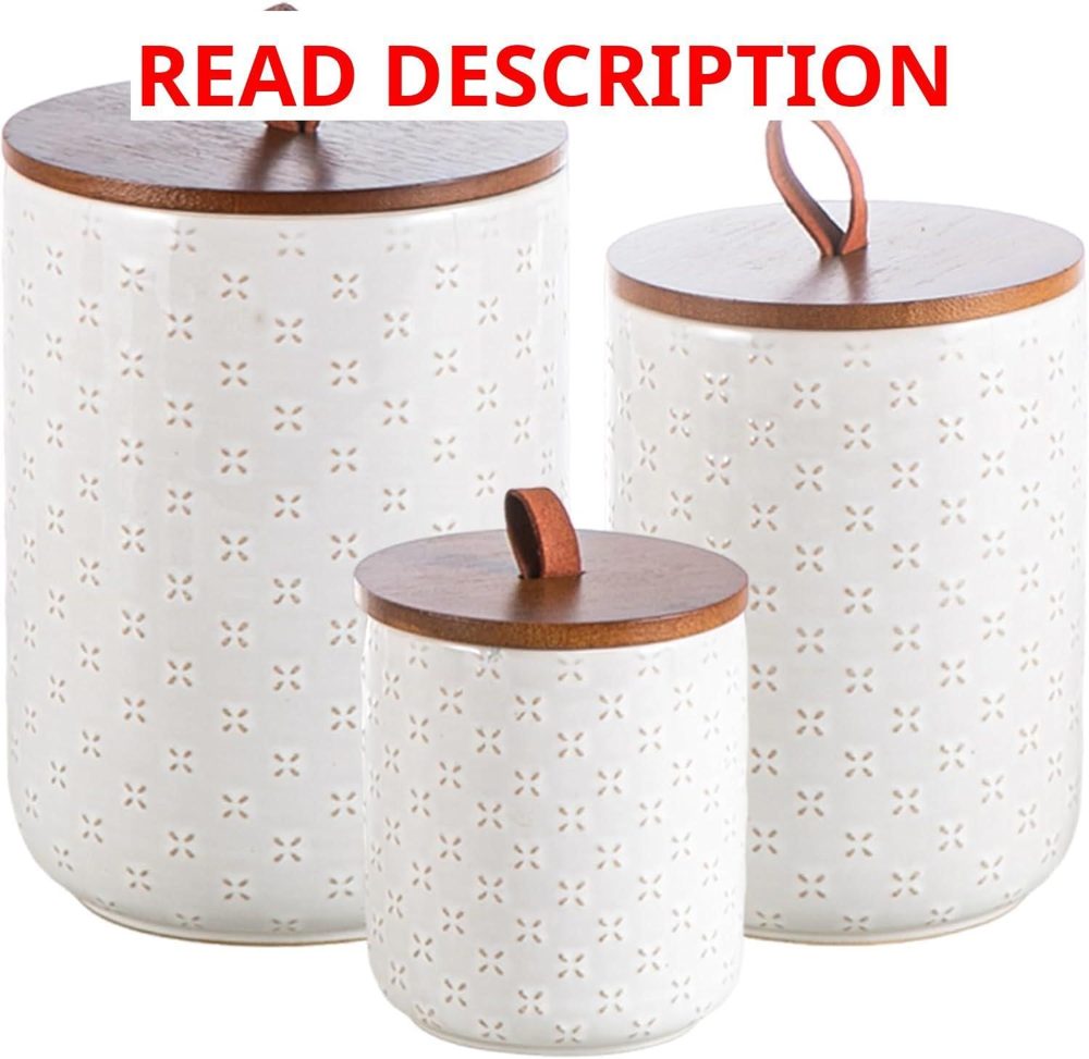 Mowtanco Embossed Ceramic Canister Set