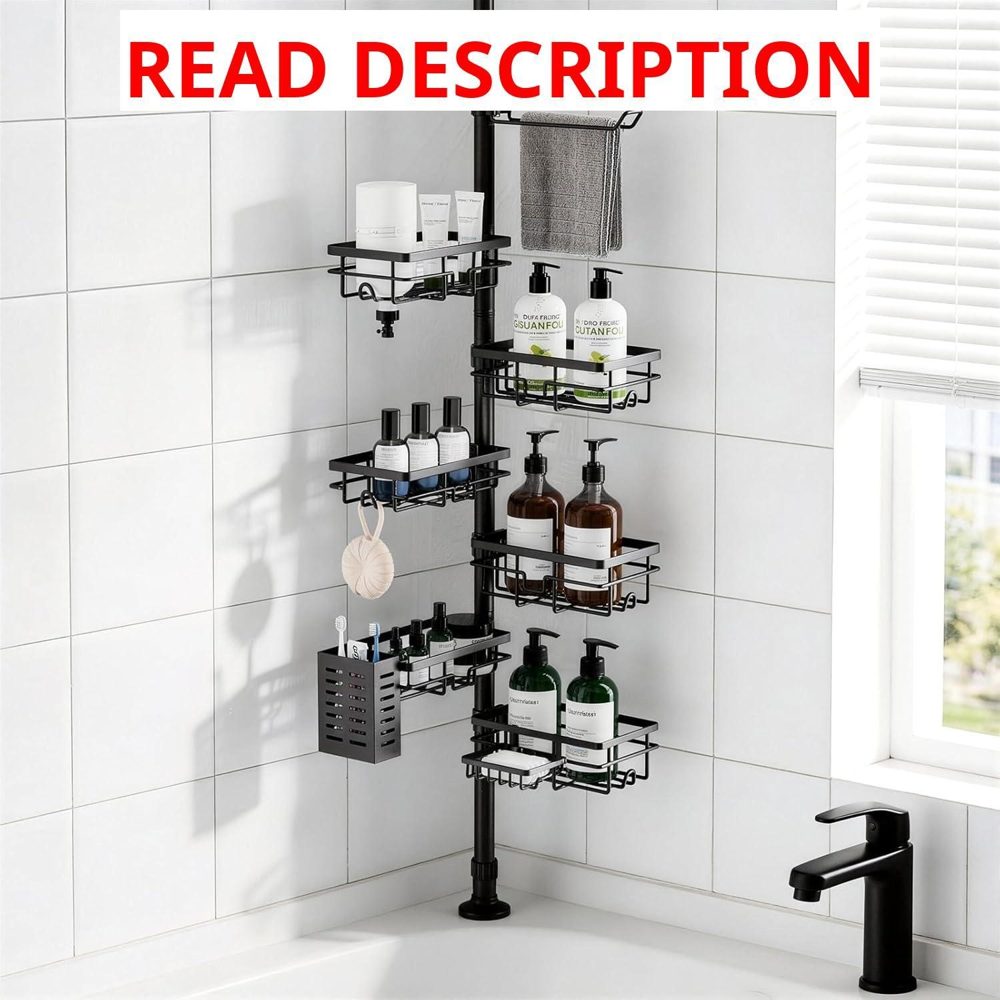 Shower Caddy Organizer Tension Pole Rustproof