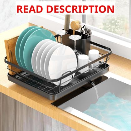 Large-Capacity Dish Rack with Water Tray 15.8"X12"