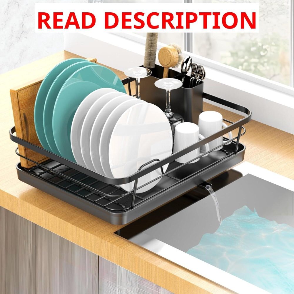 Large-Capacity Dish Rack with Water Tray 15.8"X12"