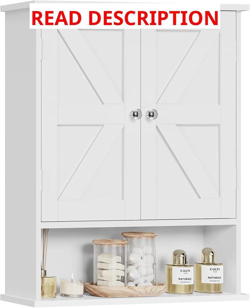 TEENFON Wall Cabinet Over Toilet Barn Doors