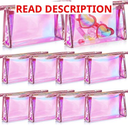 Aliceset 10 Pcs Iridescent Makeup Bag (Pink)