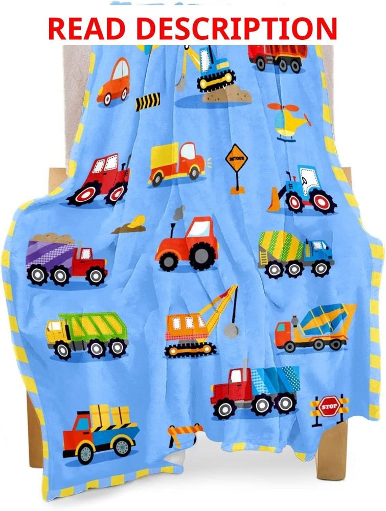 BOOPBEEP Construction Toddler Blanket 40x50