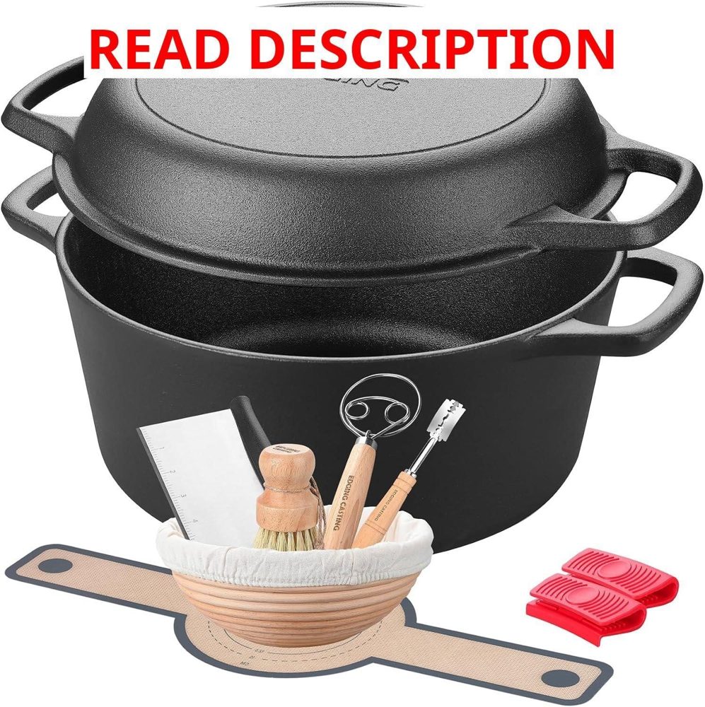 EDGING CASTING Pre-Seasoned Dutch Oven 5QT