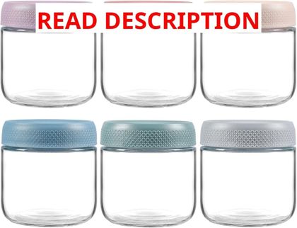 NETANY 6-pack 10oz Glass Jars with Lids