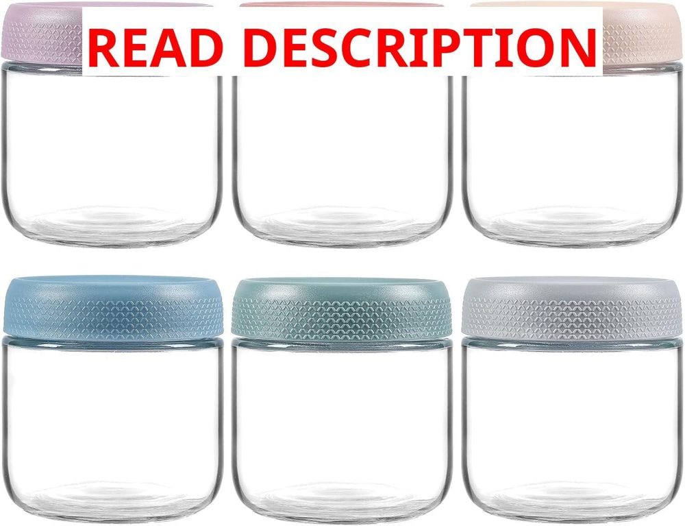 NETANY 6-pack 10oz Glass Jars with Lids