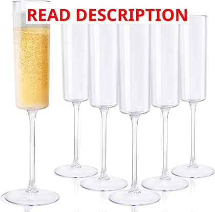 Ciaell 24 Pack Plastic Champagne Flutes 6oz